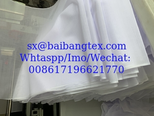 China BBTS super SUDAN high Twisted BLUISHWHITE spun polyester voile fabric for muslim usage white bluishwhite dyeing printing supplier